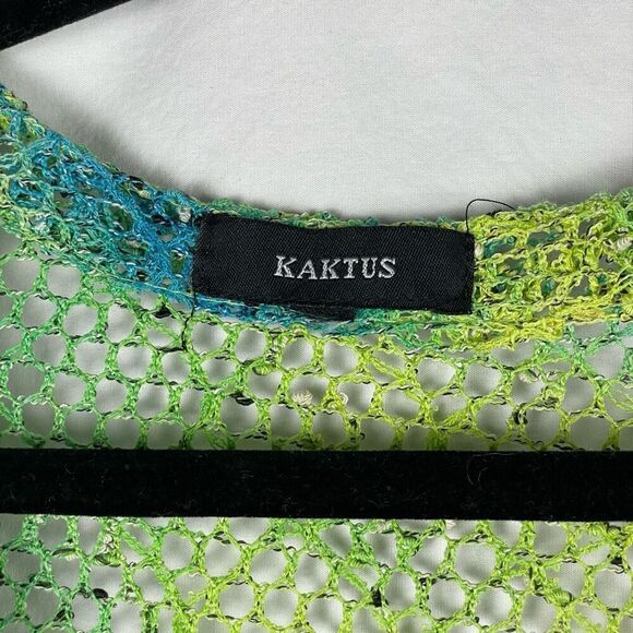 Vintage Kaktus Green Boho Mesh Layering Vest - Women’s XL - Picture 7 of 9